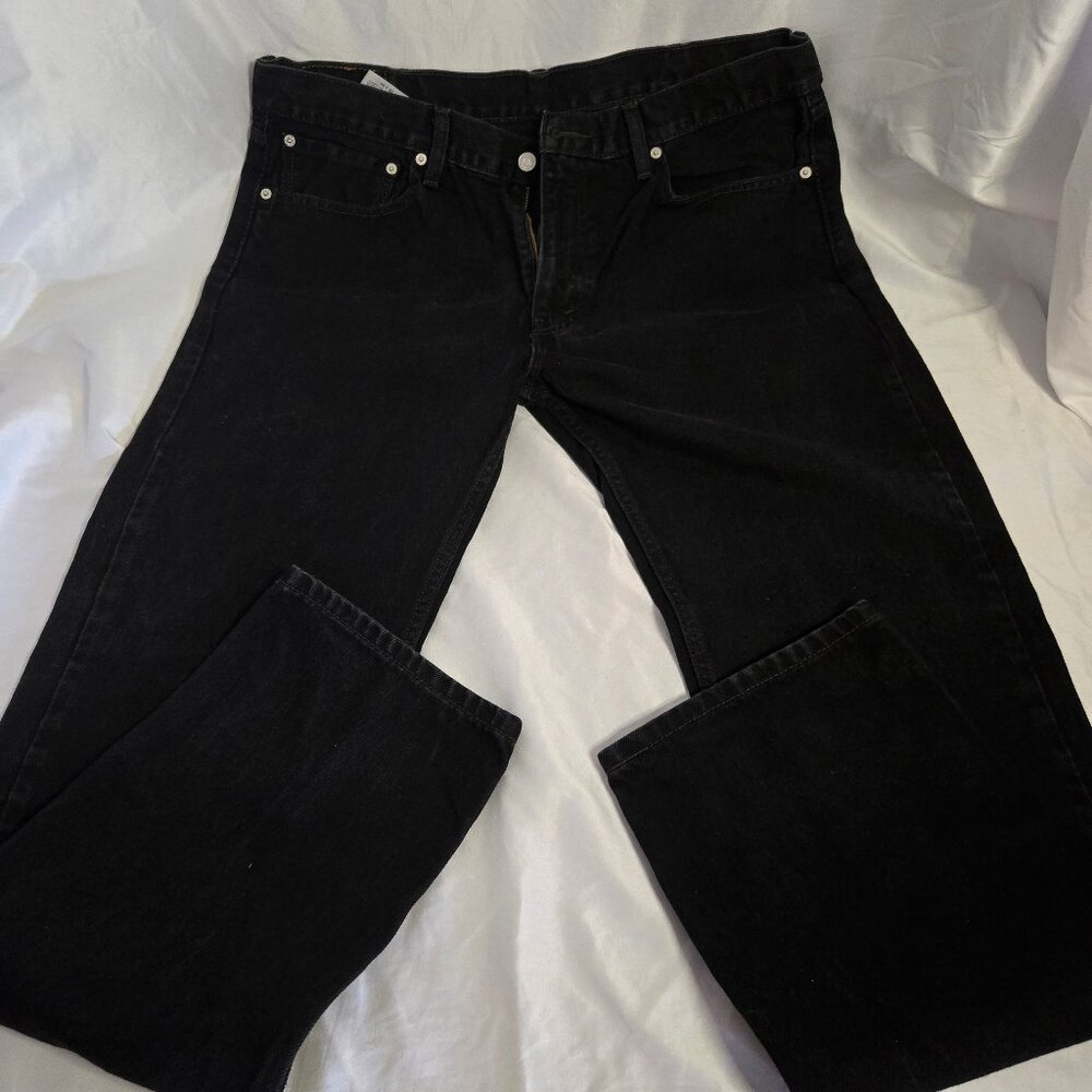Levis 505 Black Straight Leg Jeans 38 x 34